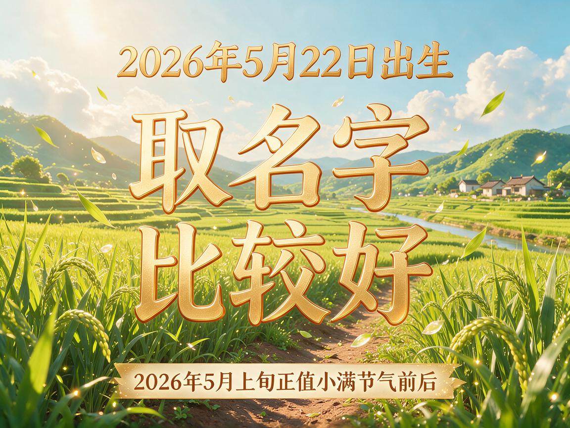 2026年5月22日出生男孩取名宜用字  取什么名字比较好