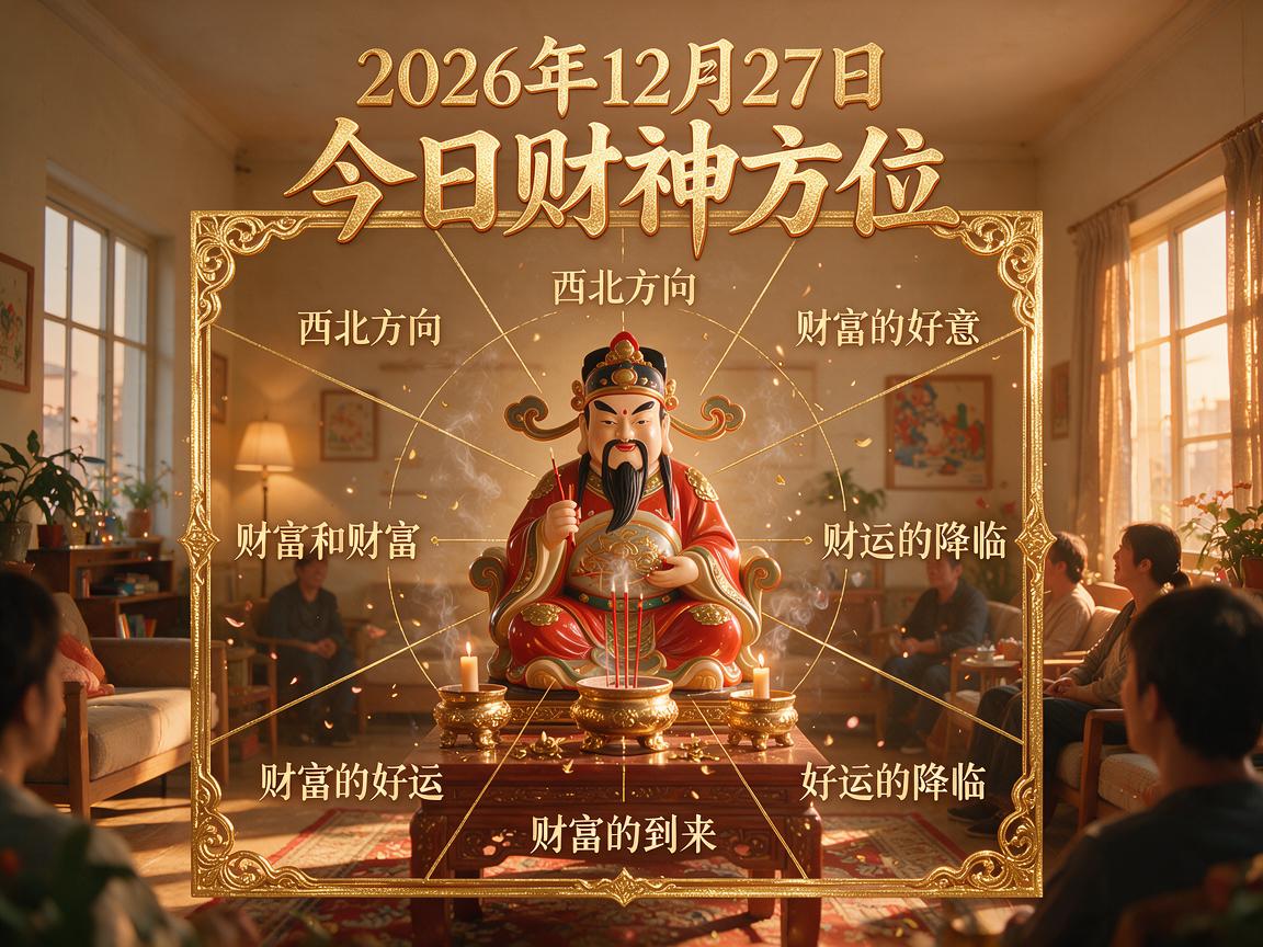 2026年12月27日今日财神方位 今日打麻将财神方位一览表