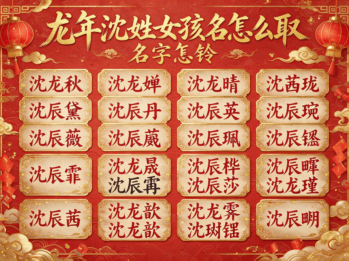 龙年沈姓女孩名字怎么取