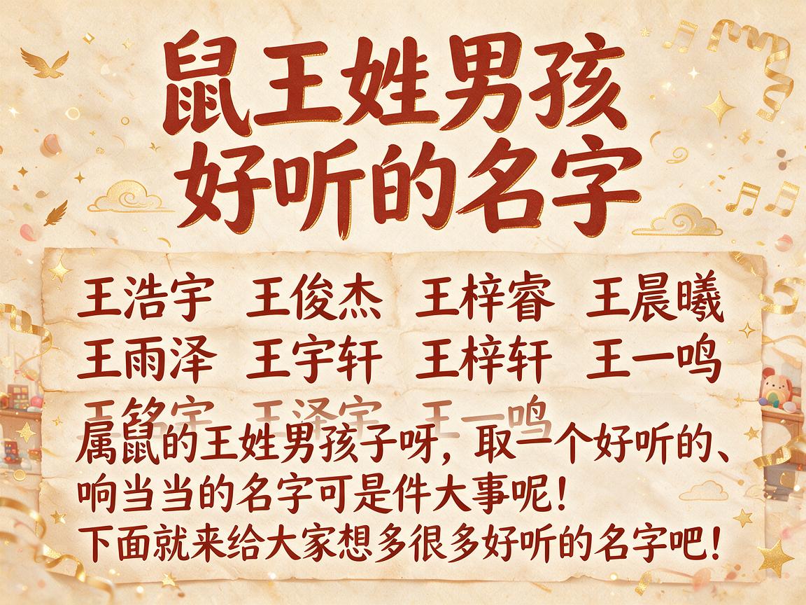 属鼠王姓男孩好听的名字