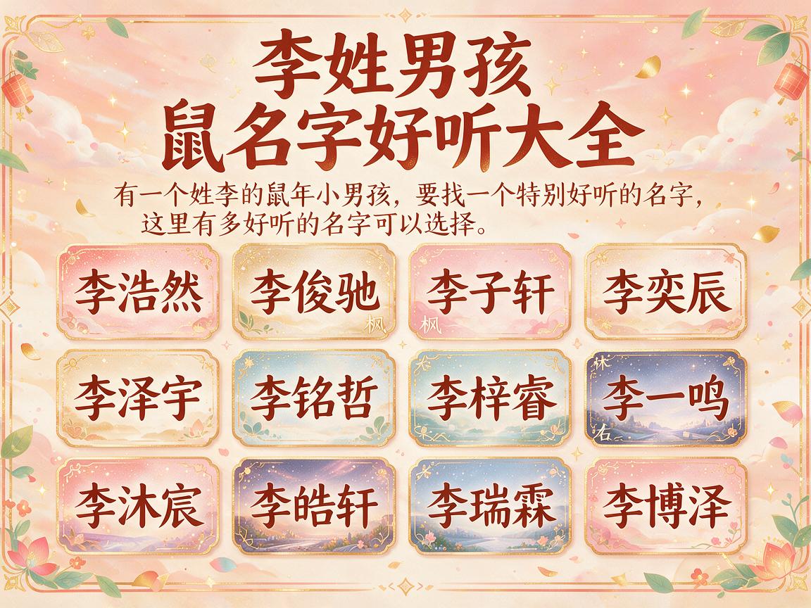李姓男孩属鼠名字好听大全