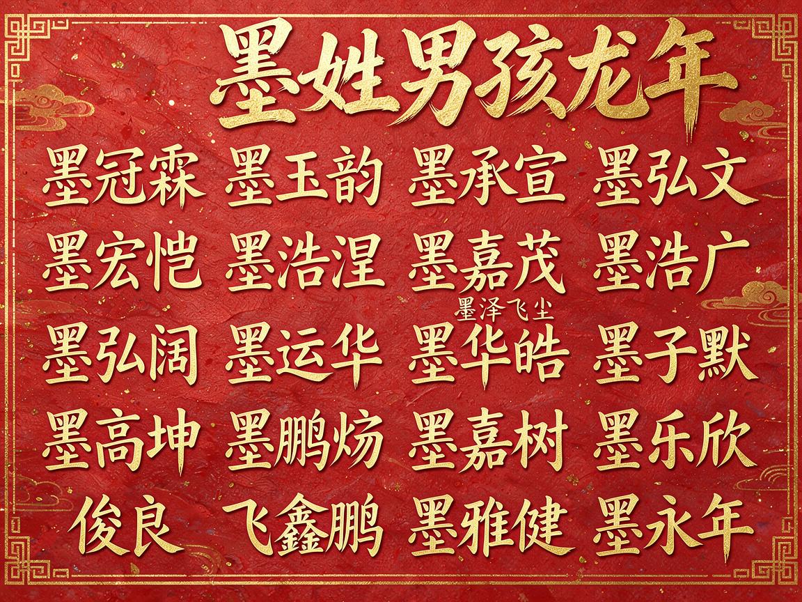 龙年墨姓男孩名字怎么取