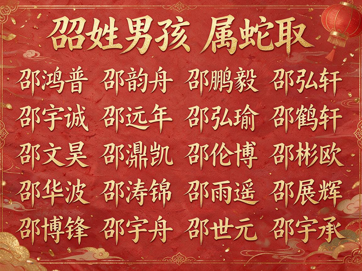 邵姓男孩名字属蛇取什么
