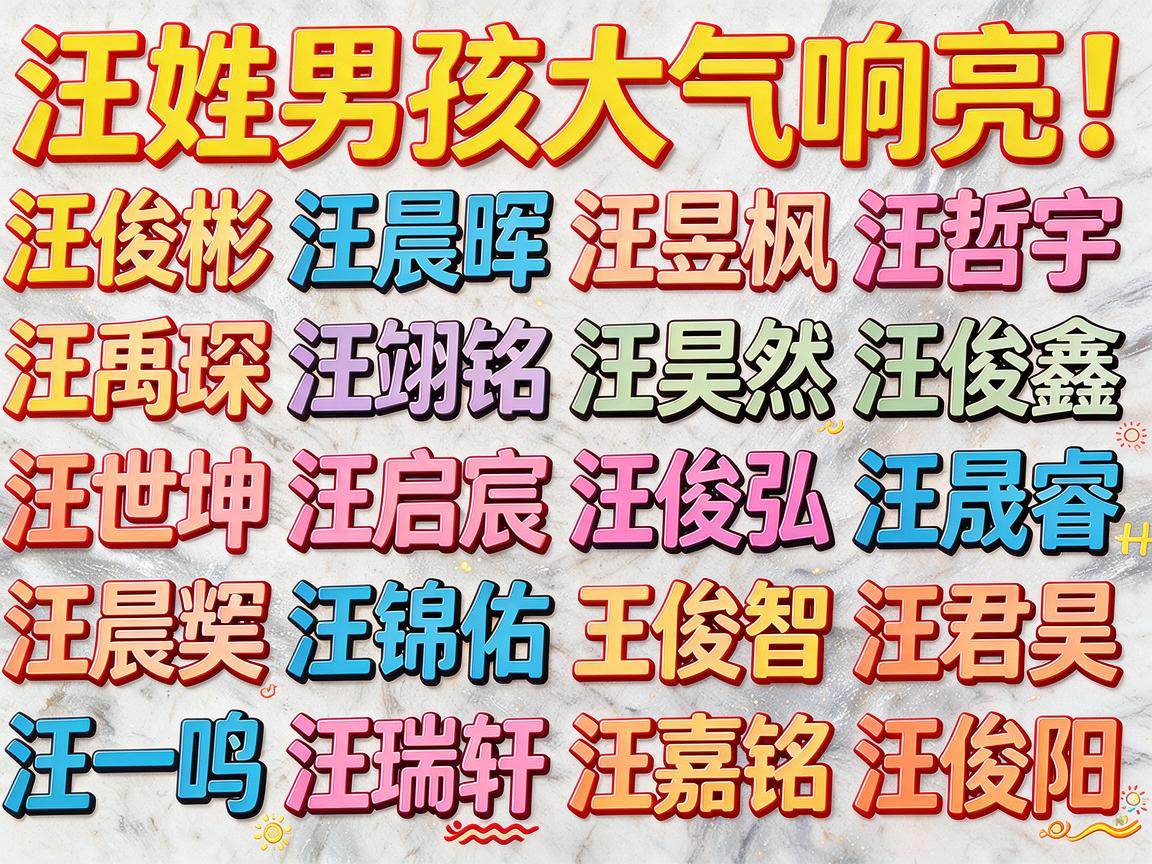 汪姓男孩大气响亮的名字 汪姓男孩大气响亮的名字