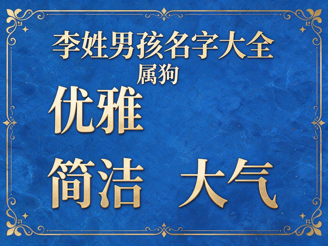 李姓男孩名字好听大全属狗