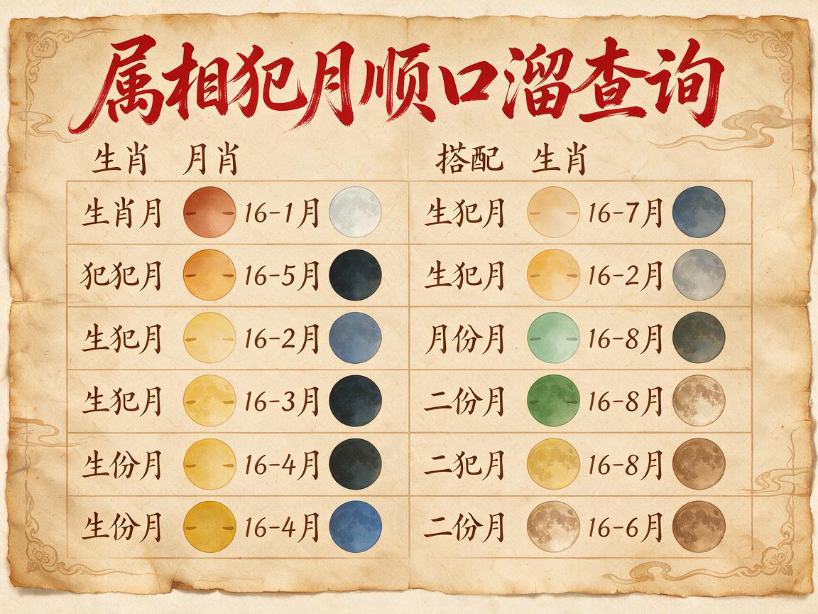 犯月是什么意思 属相犯月顺口溜查询表！