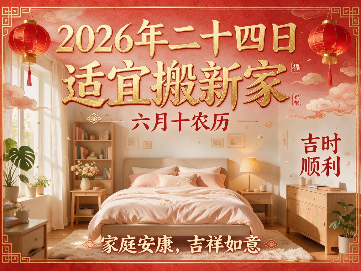 2026年农历六月二十四搬新家合适吗