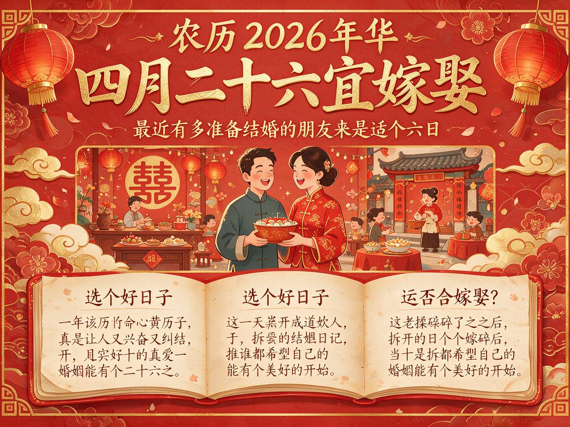 农历2026四月二十六宜嫁娶吗