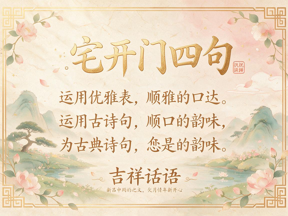 入宅开门四句顺口溜怎么说